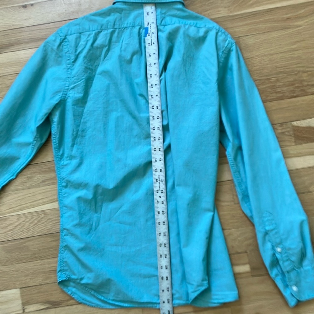 Old Navy Medium Slim Teal Button-Down Shirt - Picture 5 of 8